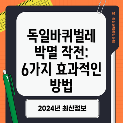독일바퀴벌레 박멸 작전: 6가지 효과적인 방법