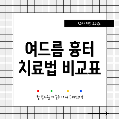 여드름 흉터 치료법 비교표