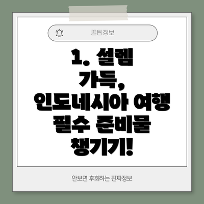 1. 설렘 가득, 인도네시아 여행 필수 준비물 챙기기!