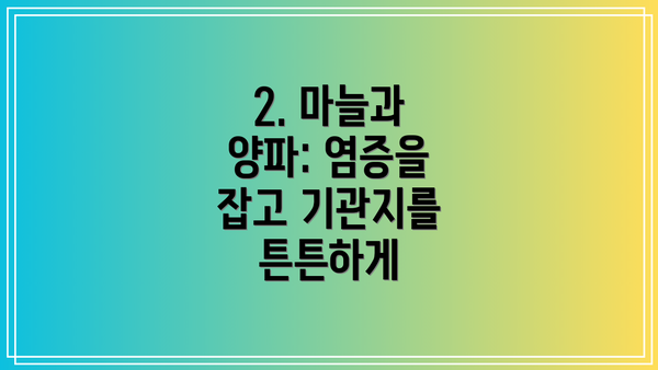 2. 마늘과 양파: 염증을 잡고 기관지를 튼튼하게