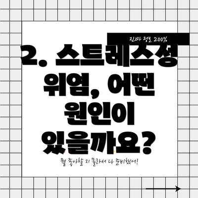 2. 스트레스성 위염, 어떤 원인이 있을까요?