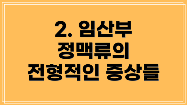 2. 임산부 정맥류의 전형적인 증상들