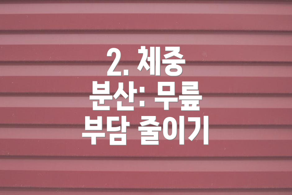 2. 체중 분산: 무릎 부담 줄이기