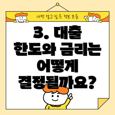 3. 대출 한도와 금리는 어떻게 결정될까요?