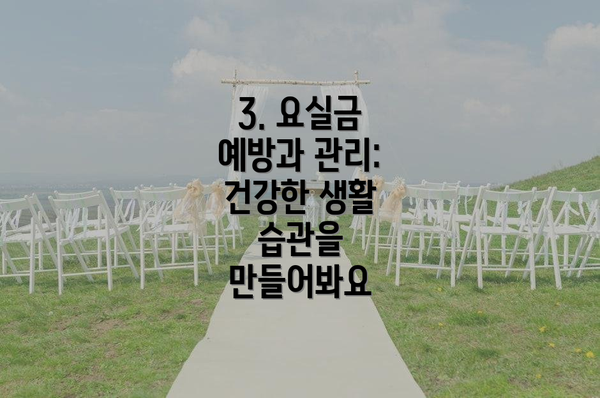 3. 요실금 예방과 관리: 건강한 생활 습관을 만들어봐요