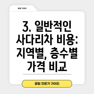 3. 일반적인 사다리차 비용: 지역별, 층수별 가격 비교
