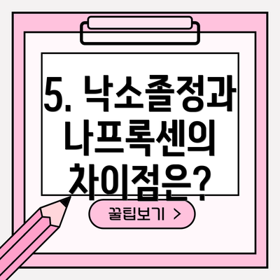 5. 낙소졸정과 나프록센의 차이점은?