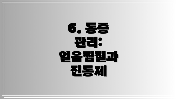 6. 통증 관리: 얼음찜질과 진통제
