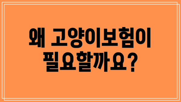 왜 고양이보험이 필요할까요?