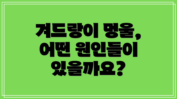 겨드랑이 멍울, 어떤 원인들이 있을까요?