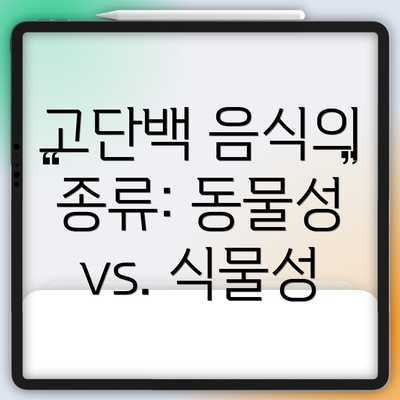 고단백 음식의 종류: 동물성 vs. 식물성