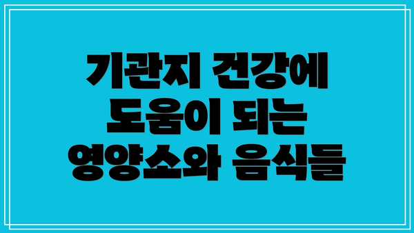 기관지 건강에 도움이 되는 영양소와 음식들