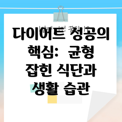 다이어트 성공의 핵심:  균형 잡힌 식단과 생활 습관