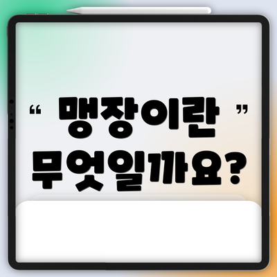 맹장이란 무엇일까요?