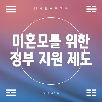 미혼모를 위한 정부 지원 제도