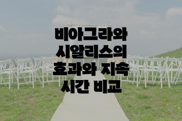 비아그라와 시알리스의 효과와 지속 시간 비교