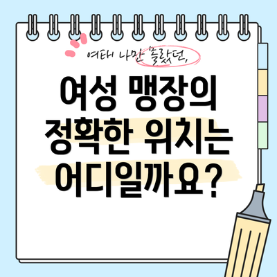 여성 맹장의 정확한 위치는 어디일까요?