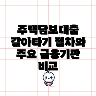 주택담보대출 갈아타기 절차와 주요 금융기관 비교