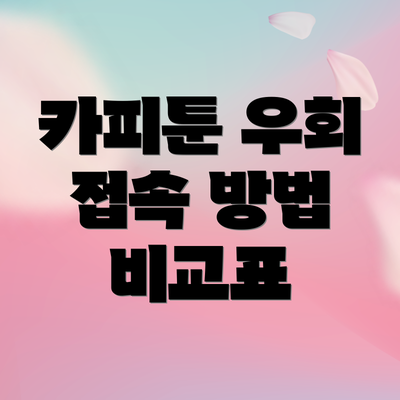 카피툰 우회 접속 방법 비교표