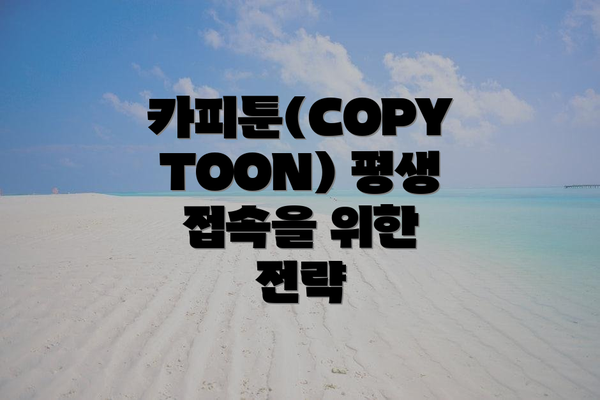 카피툰(COPYTOON) 평생 접속을 위한 전략