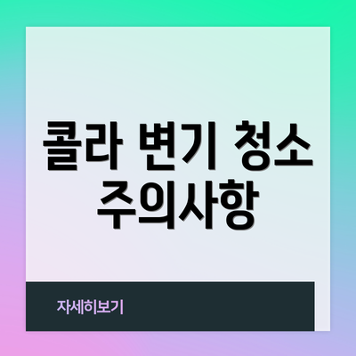 콜라 변기 청소 주의사항