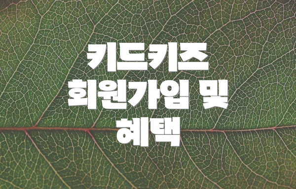 키드키즈 회원가입 및 혜택