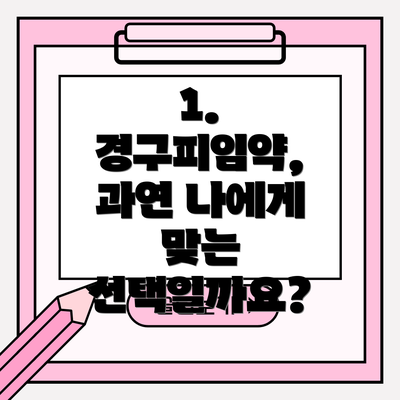 1. 경구피임약, 과연 나에게 맞는 선택일까요?