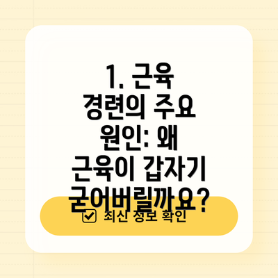 1. 근육 경련의 주요 원인: 왜 근육이 갑자기 굳어버릴까요?