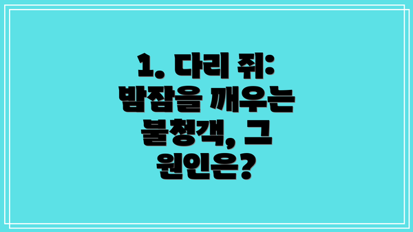 1. 다리 쥐: 밤잠을 깨우는 불청객, 그 원인은?