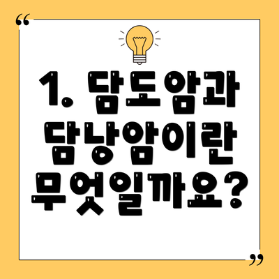 1. 담도암과 담낭암이란 무엇일까요?