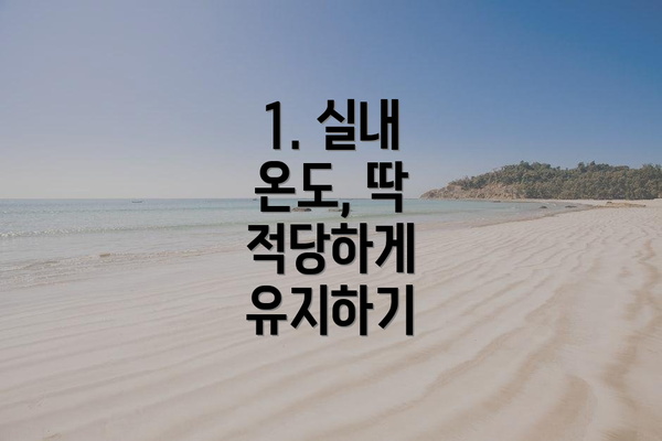 1. 실내 온도, 딱 적당하게 유지하기