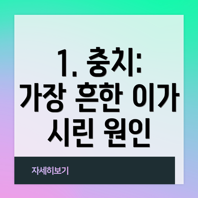 1. 충치: 가장 흔한 이가 시린 원인