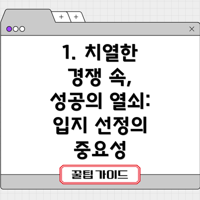 1. 치열한 경쟁 속, 성공의 열쇠: 입지 선정의 중요성