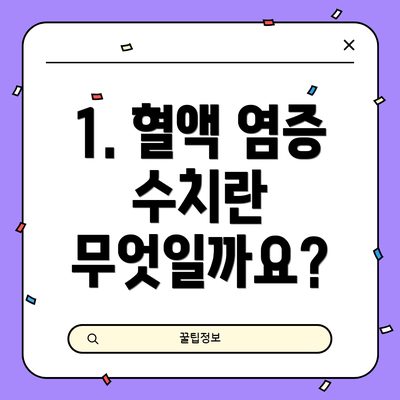 1. 혈액 염증 수치란 무엇일까요?