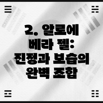 2. 알로에 베라 젤: 진정과 보습의 완벽 조합