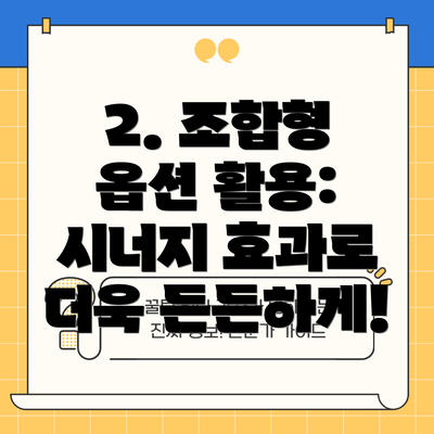 2. 조합형 옵션 활용: 시너지 효과로 더욱 든든하게!