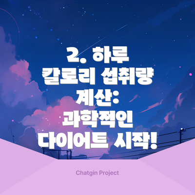 2. 하루 칼로리 섭취량 계산: 과학적인 다이어트 시작!
