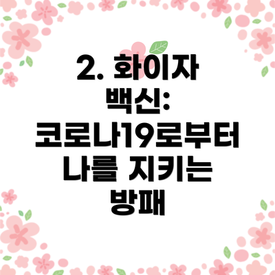 2. 화이자 백신: 코로나19로부터 나를 지키는 방패