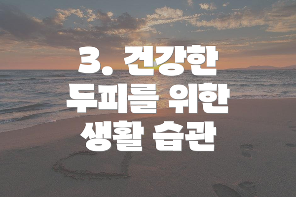 3. 건강한 두피를 위한 생활 습관