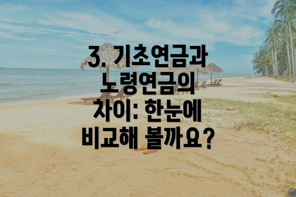 3. 기초연금과 노령연금의 차이: 한눈에 비교해 볼까요?