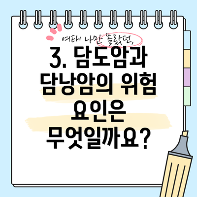 3. 담도암과 담낭암의 위험 요인은 무엇일까요?