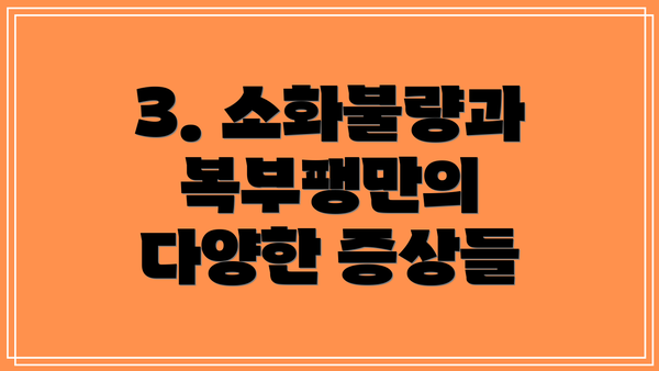 3. 소화불량과 복부팽만의 다양한 증상들