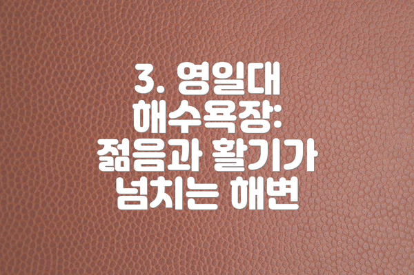 3. 영일대 해수욕장: 젊음과 활기가 넘치는 해변