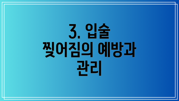 3. 입술 찢어짐의 예방과 관리