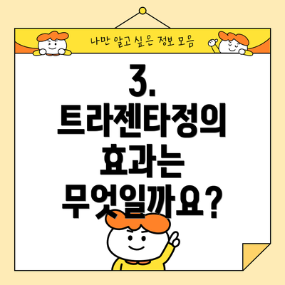 3. 트라젠타정의 효과는 무엇일까요?