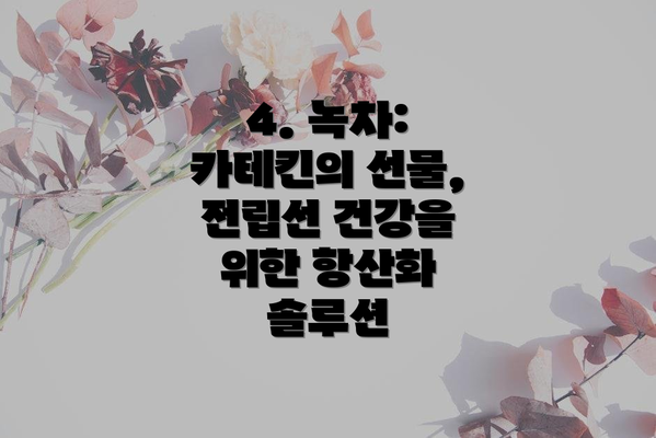 4. 녹차: 카테킨의 선물, 전립선 건강을 위한 항산화 솔루션