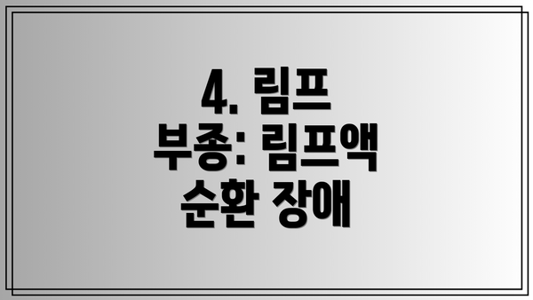 4. 림프 부종: 림프액 순환 장애