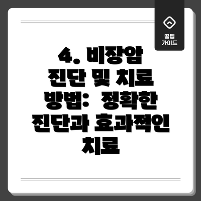 4. 비장암 진단 및 치료 방법: 정확한 진단과 효과적인 치료