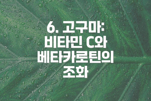 6. 고구마: 비타민 C와 베타카로틴의 조화