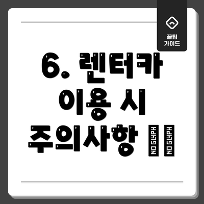 6. 렌터카 이용 시 주의사항 ⚠️
